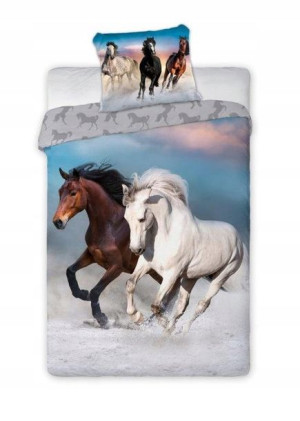 Pościel Bawełniana 160x200 Koń Konie z Końmi Horse