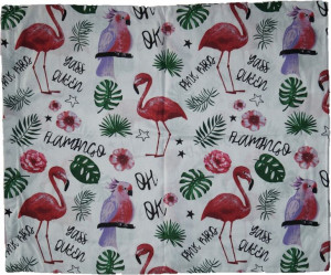Bawełniana Poszewka 50x60 Flamingi Papugi Monstera