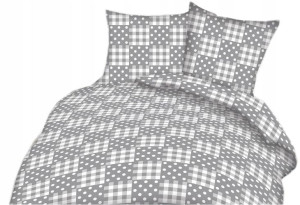 Pościel 200x220 Bawełniana Kropki Domino Kropeczki