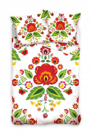 Pościel 200x220 Bawełniana Folk Łowicz Łowicka