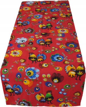 Bieżnik Obrus 40x140 Bawełniany Folk Kaszuby Łowic