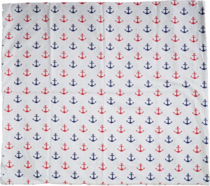 Bawełniana Poszewka 70x80 Kotwice Marynarska Morze