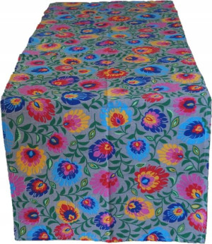 Bieżnik Obrus 40x120 Bawełniany Folk Łowicz Łowick