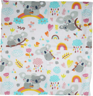 Bawełniana Poszewka 45x45 Koala Misie Tęcza Miś