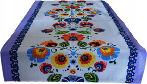 Bieżnik Obrus 65x200 Bawełniany Folk Łowicz Łowick