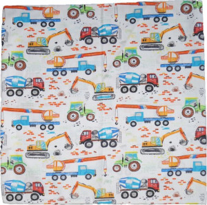 Bawełniana Poszewka 40x40 Koparki Traktor Dźwigi