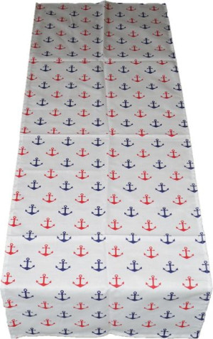 Bieżnik Obrus 40x120 Bawełniany Kotwice Marynarski