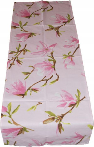 Bieżnik Obrus 40x140 Bawełniany Kwiaty Magnolia