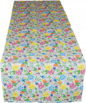 Bieżnik Obrus 40x140 Bawełniany Kwiaty Kwiatki