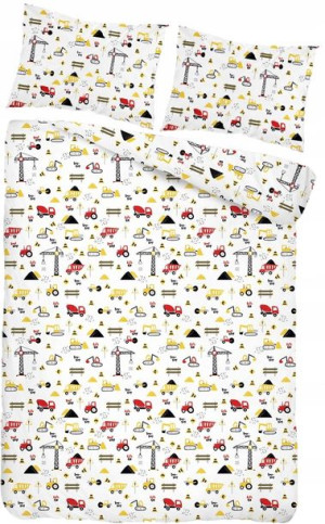Pościel 160x200 Młodzieżowa Koparki Traktor Dźwig
