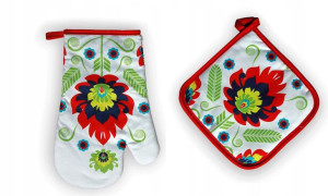 Rękawica Kuchenna + Podkładka Folk Łowicka Łowicz