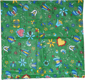 Bawełniana Poszewka 50x50 Folk Kaszubska Kwiaty