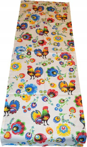 Bieżnik Obrus Folk Kaszuby 40x180 Bawełniany Łowic