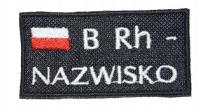 Naszywka Imiennik Grupa Krwi Flaga Imię Rzep Klej
