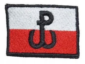 Naszywka Polska Walcząca Flaga Rzep 60x40 Haft