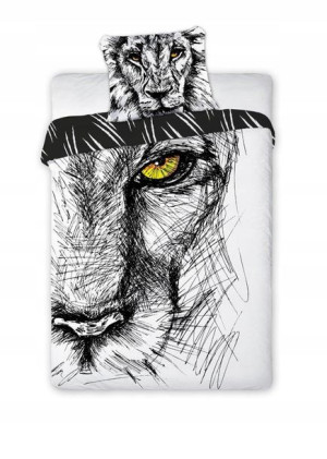 Pościel 160x200 Bawełniana Lew z Lwem Lion Wild