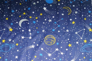 Tkanina Bawełniana Pościelowa Kosmos Planety Stars