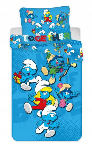 Pościel 100x135 Bawełniana Smerfy Smurfs Dziecięca