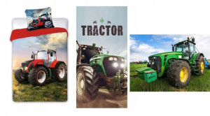 Pościel 140x200 Ciągnik Traktor Ręcznik 70x140 Koc