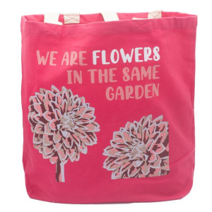 Torba Bawełniana z Nadrukiem We are Flowers - Różowa