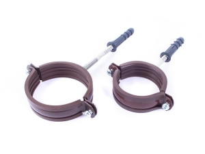 Metalowy Uchwyt Obejma Do Rur Z Gumą Brązowa 120mm