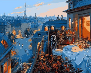 Malowanie po numerach – Kolacja w Paryżu - 30x40cm rama