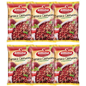 Amino Zupa błyskawiczna barszcz czerwony  66 g x 6 sztuk