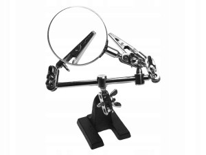 Zestaw Trzecia Ręka Do Lutowania Uchwyt Lupa 62mm