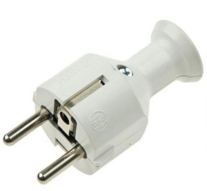 Wtyczka prosta z/0 i U-S 16A (biała)
