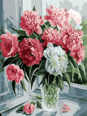 Malowanie po numerach – Kwiaty z ogródka - 30x40cm rama