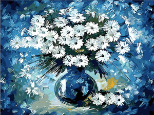 Malowanie po numerach – Margaretki - 30x40cm rama