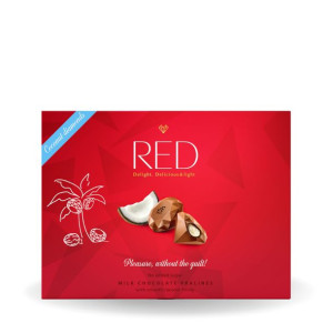 Praliny z mlecznej czekolady z nadzieniem kokosowym bez cukru, 132 g Red