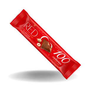 Czekoladka mleczna z orzechami laskowymi i makadamia, bez cukru 26 g Red