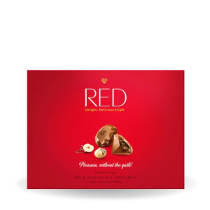 Praliny z mlecznej czekolady z nadzieniem orzechowym bez cukru, 132 g Red