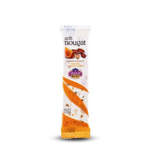 Baton nugatowy z pomarańczą i orzechami 60g, Jannis