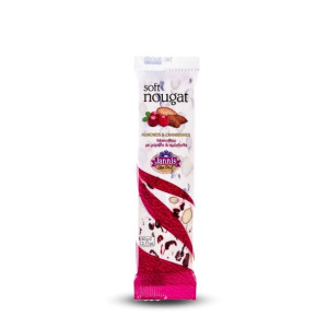 Baton nugatowy z żurawiną i migdałami 60g, Jannis