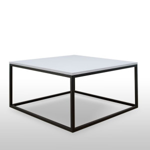 stolik kawowy LOFT salon 75x75 cm czarny - biały do salonu