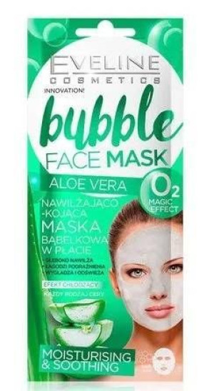 Eveline Cosmetics Bubble  Aloe Vera Maska w Płacie 1 szt.
