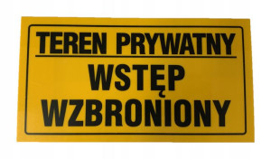 Tablica Teren Prywatny Budowy Informacyjna Uwaga