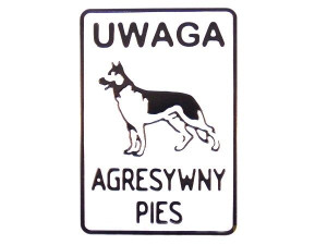 Tablica Tabliczka Ostrzegawcza Uwaga Zły Pies