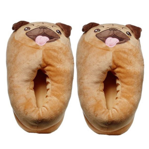 Kapcie ocieplane Pies Mops
