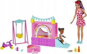 Hhb67 Barbie Lalka Skipper Zestaw Dmuchany Zamek