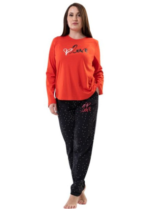 Piżama Damska Vienetta bawełniana +Size 1XL długa