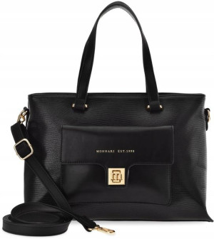 MONNARI Torebka Kuferek Aktówka SHOPPER BAG Czarna