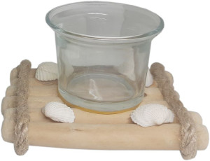 Świecznik na tealight małą świeczkę tratwa 9 cm
