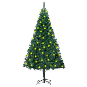 Sztuczna choinka z lampkami LED, grube gałązki, zielona, 150 cm