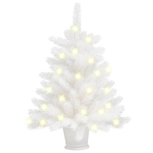 Sztuczna choinka z lampkami LED, biała, 65 cm