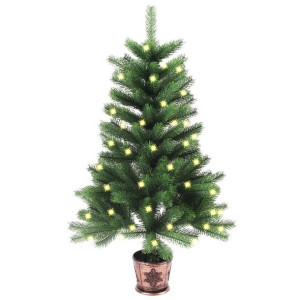Sztuczna choinka z lampkami LED, 65 cm, zielona