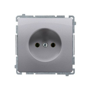 Simon Basic Gniazdo pojedyncze b/u 16A IP20 stal inox BMG1.01/21