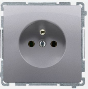 Simon Basic Gniazdo pojedyncze z/u 16A IP20 stal inox BMGZ1.01/21